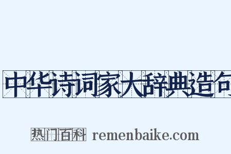 中华诗词家大辞典造句是什么意思的图片